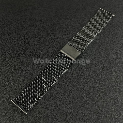 Black milanese mesh watch - black,