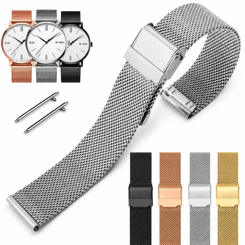 Stainless steel milanese watch - steel,